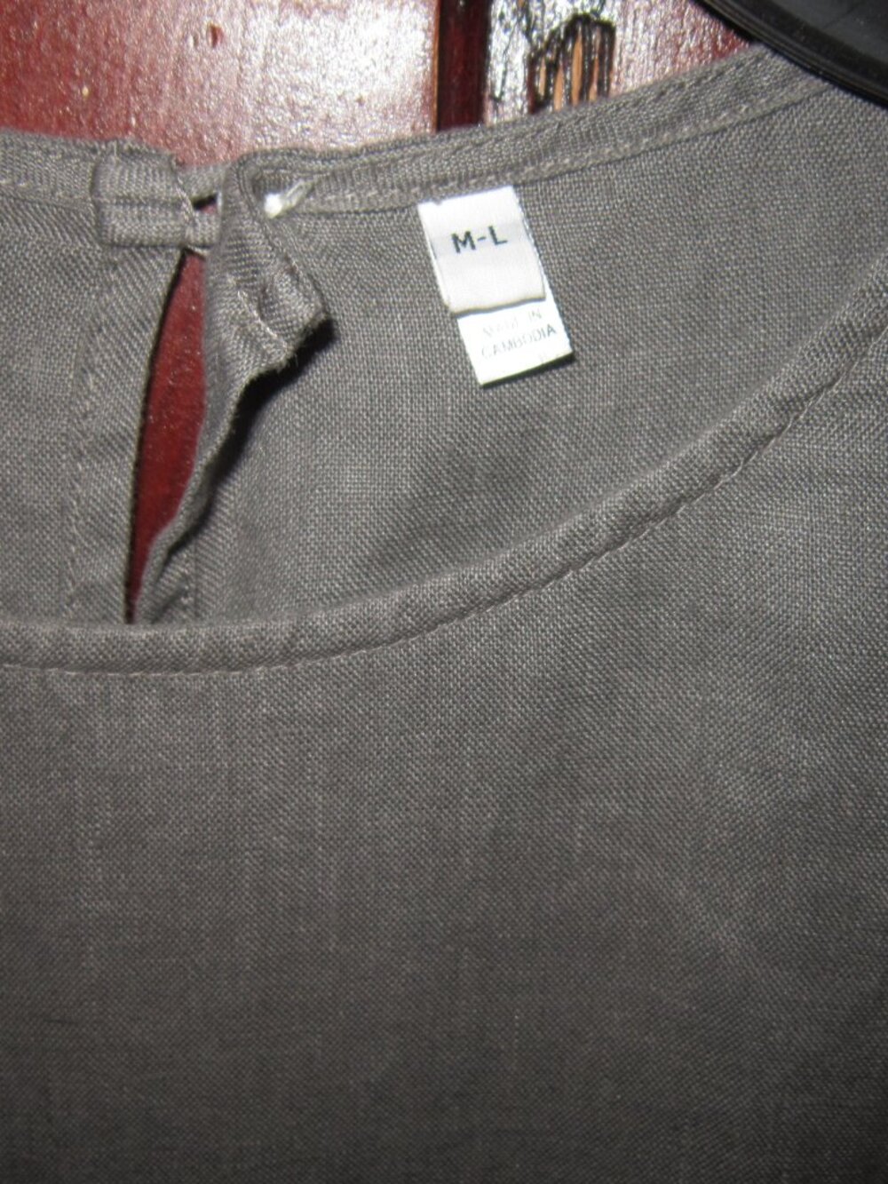 Muji Sz M L 100% Linen Dress Lagenlook Oversized Pockets Long Midi Maxi Popover - Picture 3 of 3